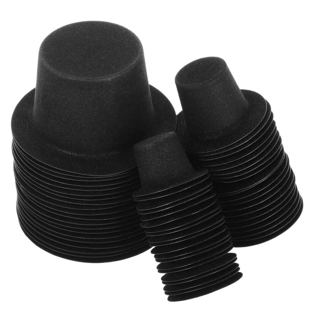 4135 Mini Black Top Hats, 60Pcs Christmas Mini Santa Hat, Plastic Snowman